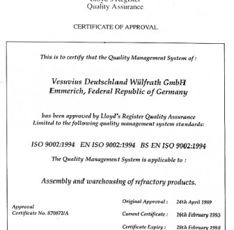 Lloyd’s Register Quality Assurance for Vesuvius